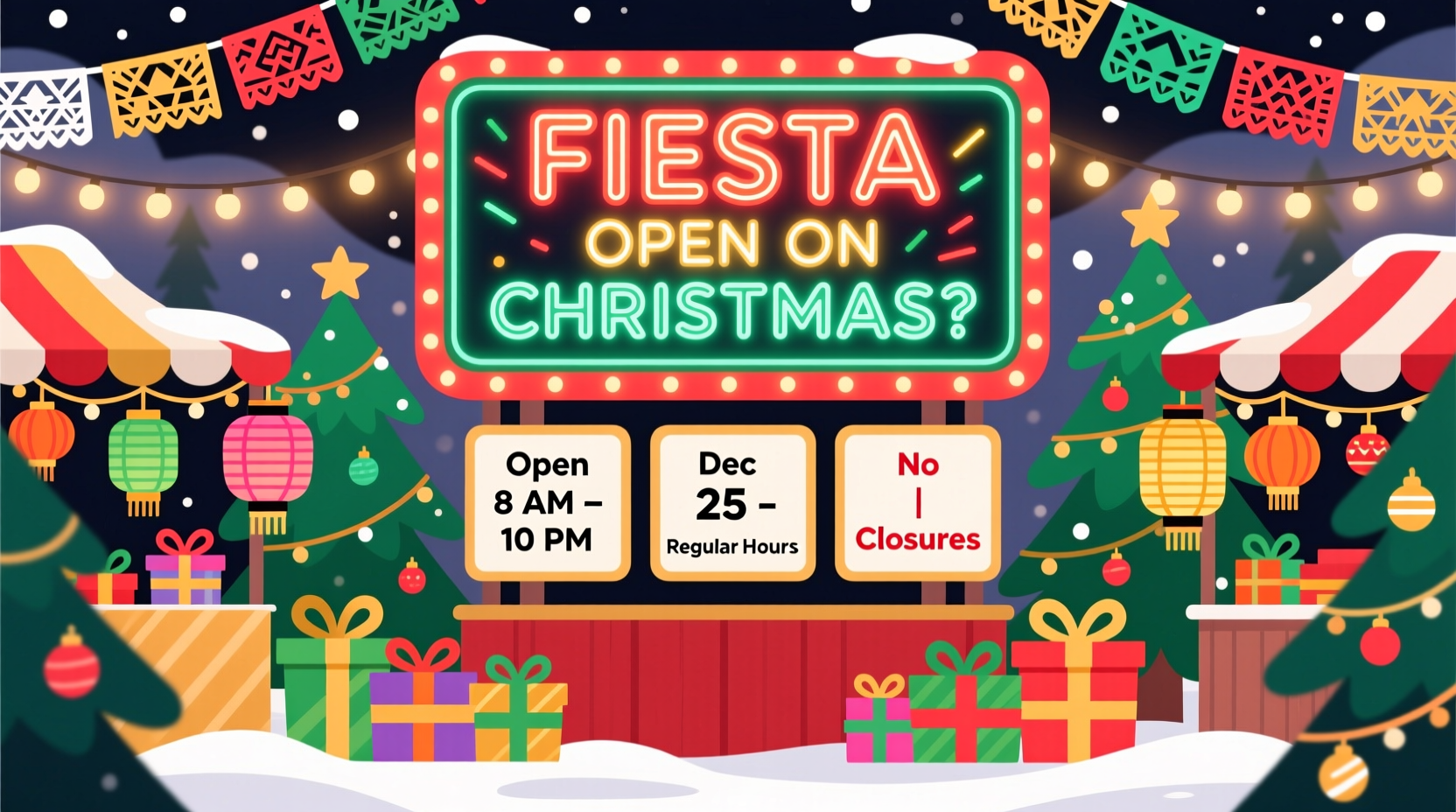 is fiesta open on christmas