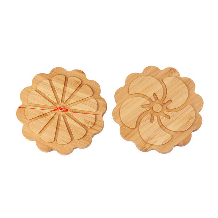 Sottobicchieri In Bambù E Sughero Fatti A Mano, Set Da 4 Pezzi, Naturali E Reversibili Per La Tua Cucina