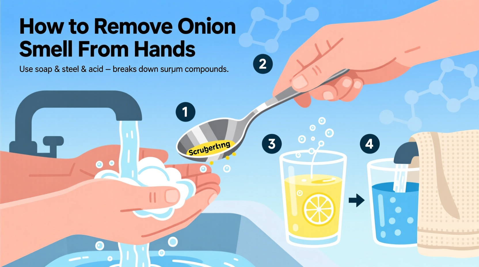 how to get rid of onion smell from hands