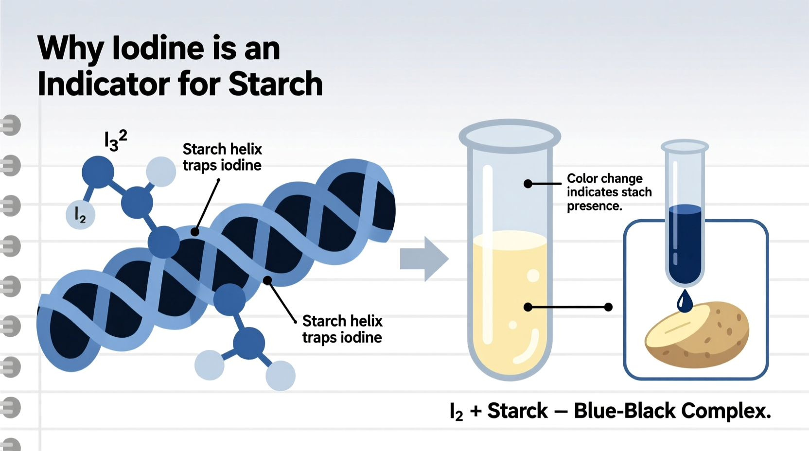 why is iodine an indicator starch test explained