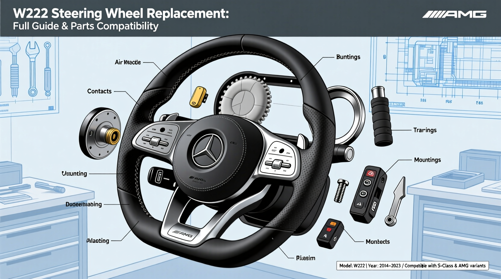 w222 steering wheel replacement