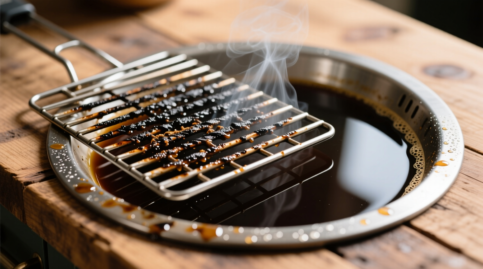 clean a grill with a simple coffee bath