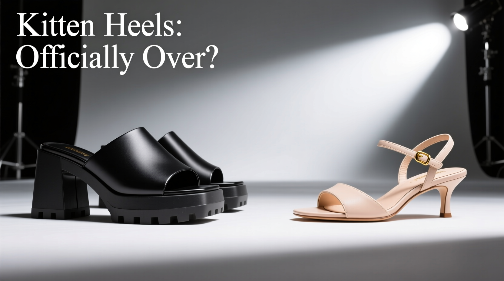 chunky heel slides vs kitten heel slides are kitten heels officially over