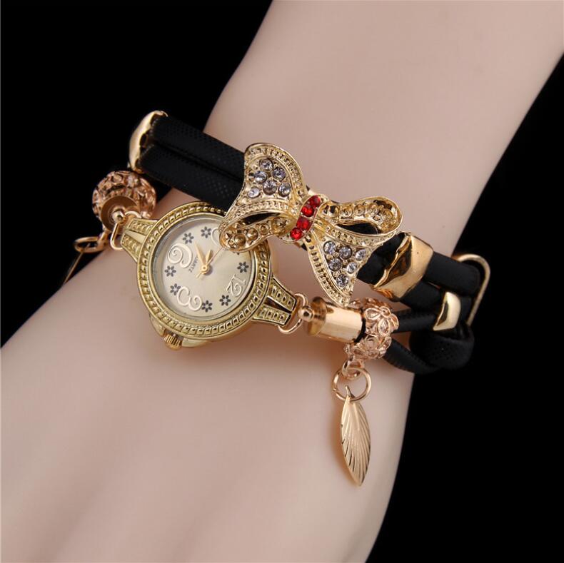 Casual Fashion ladies bracelet watch bow knot wish new bracelet Creative watch