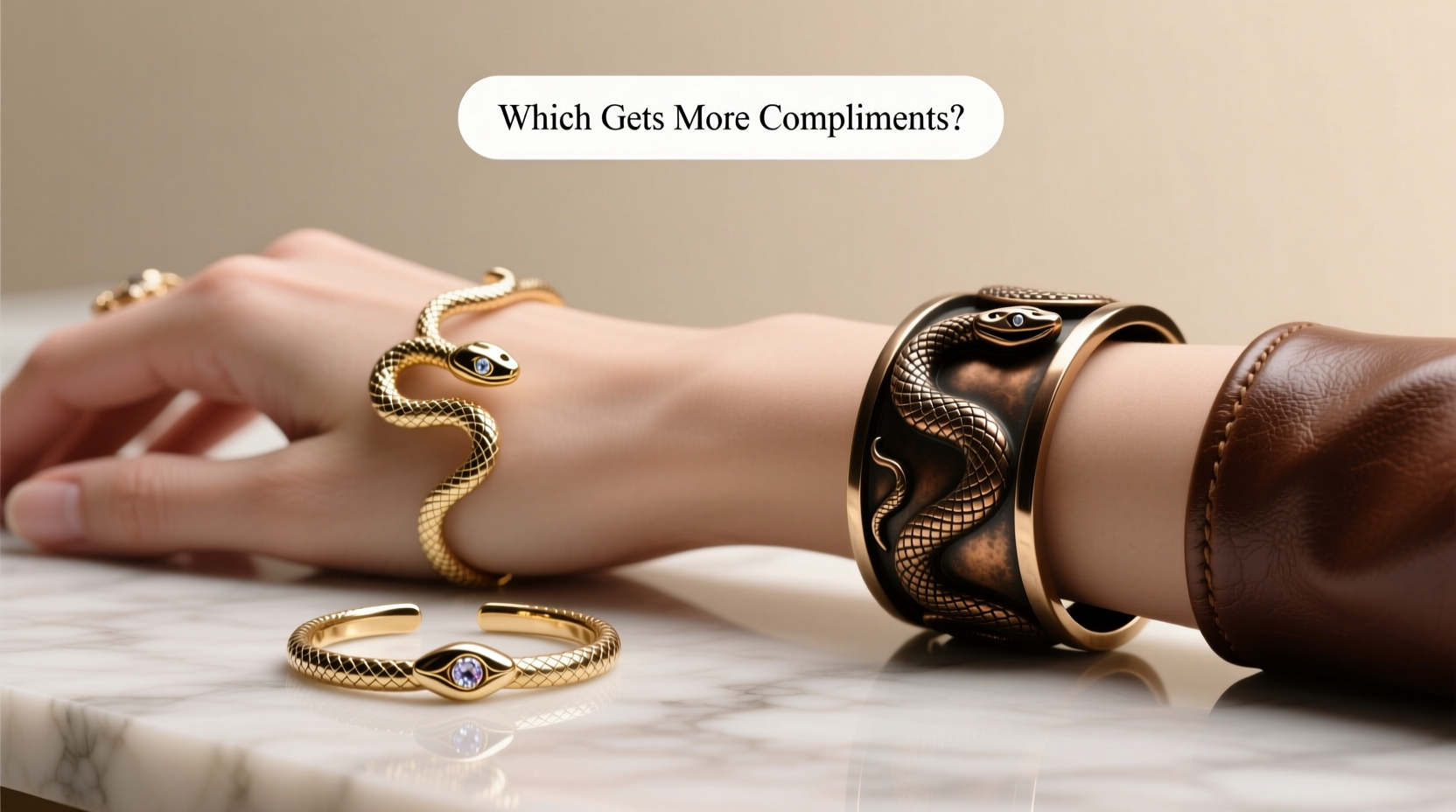 snake bracelet ring set vs cuff bracelet which jewelry gets you more compliments