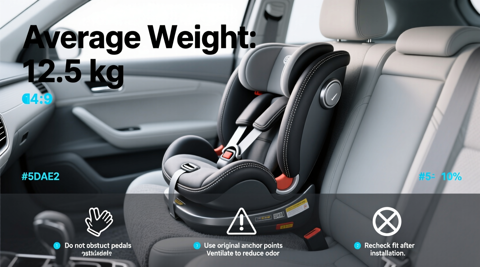 average weight of car seat