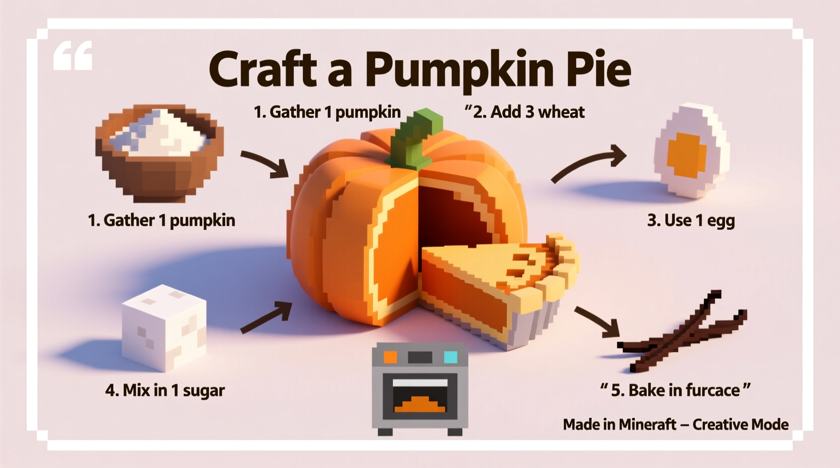 minecraft how to craft a pumpkin pie