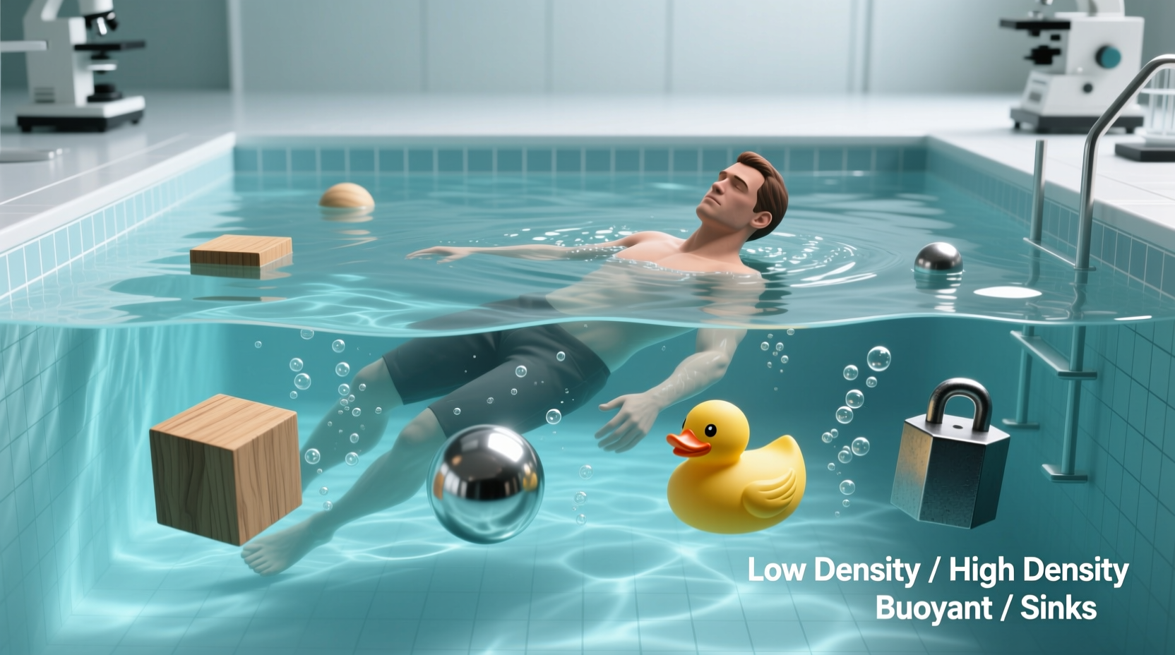 why do we float in water understanding buoyancy density