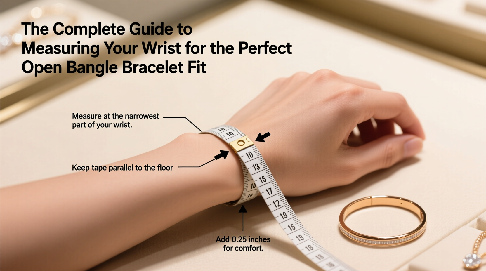 the complete guide to measuring your wrist for the perfect open bangle bracelet fit