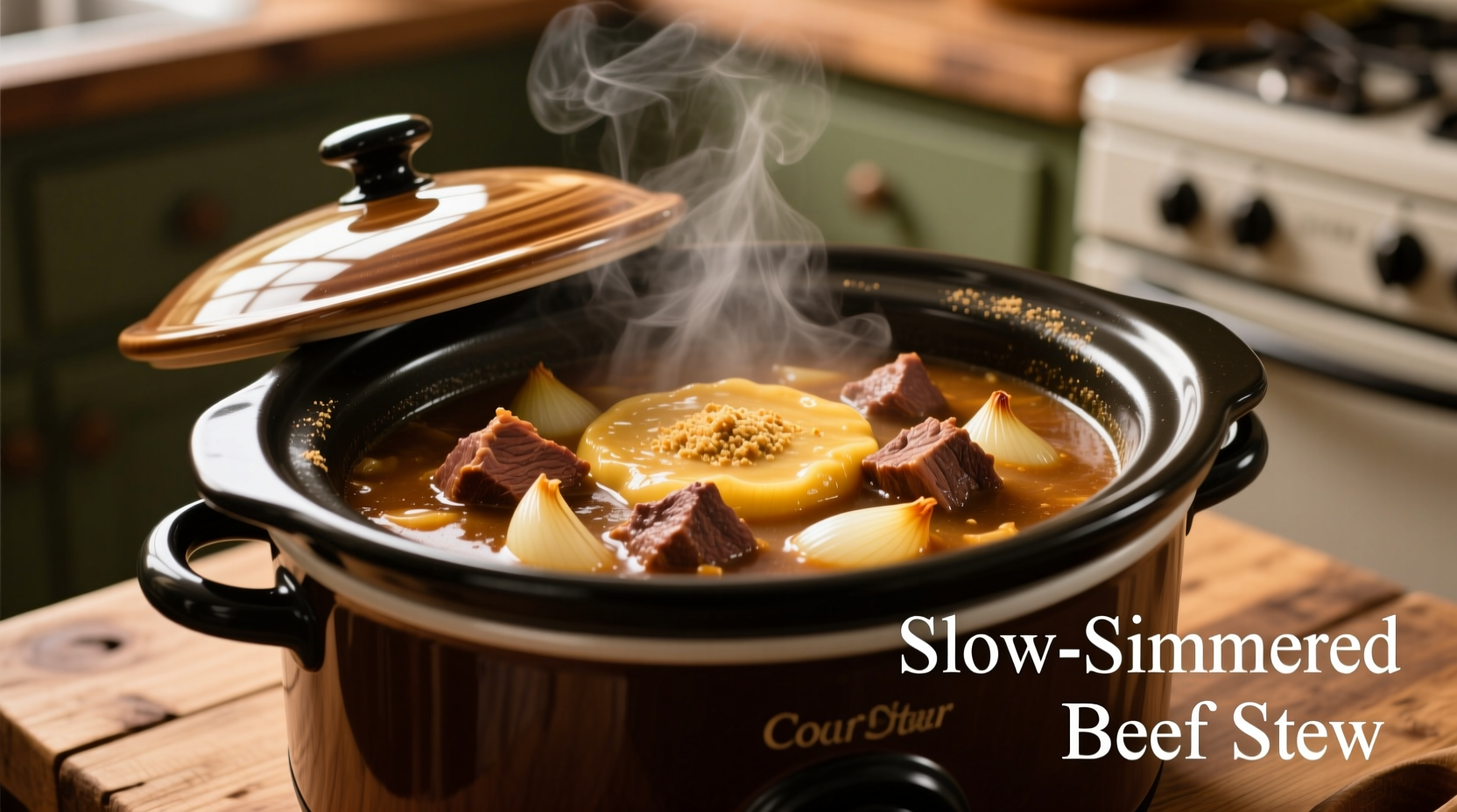 beef stew in crock pot with onion soup mix