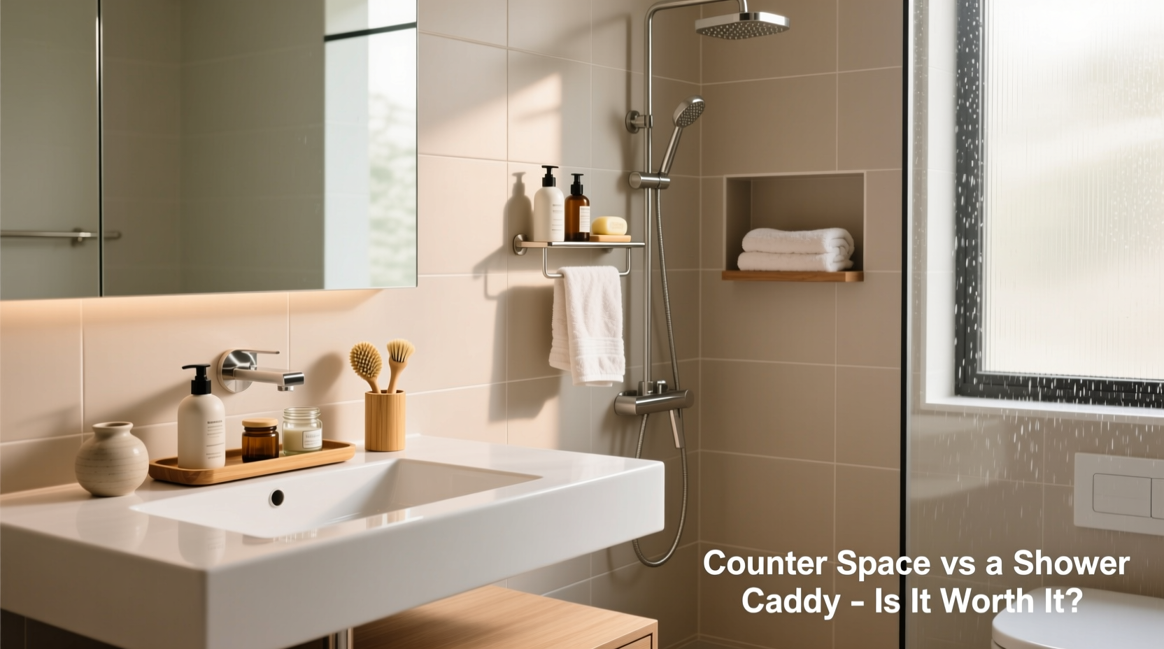 bathroom tray vs shower caddy is the extra counter space really worth it