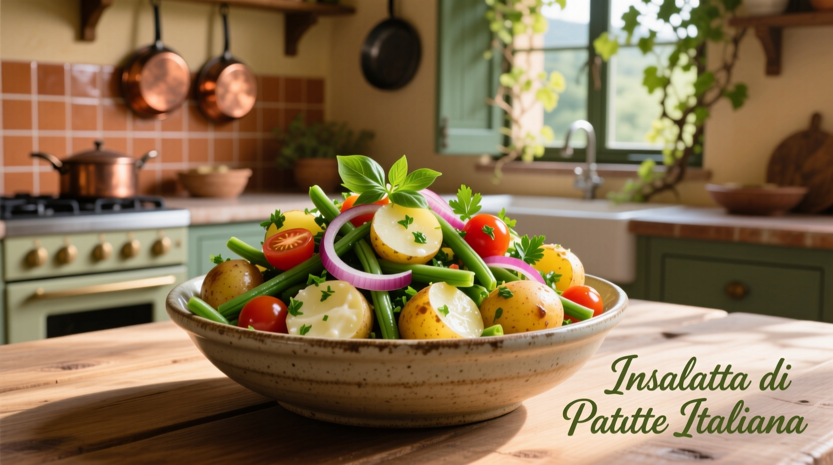 Authentic Italian Potato Salad with Green Beans Recipe