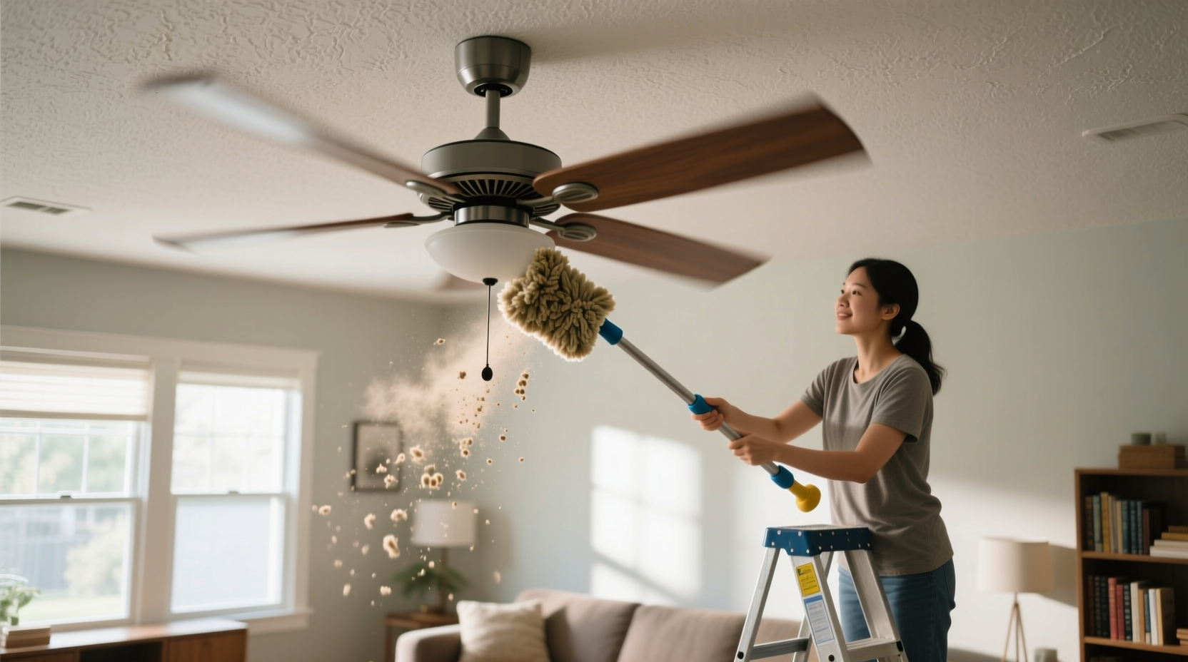 how to clean ceiling fans