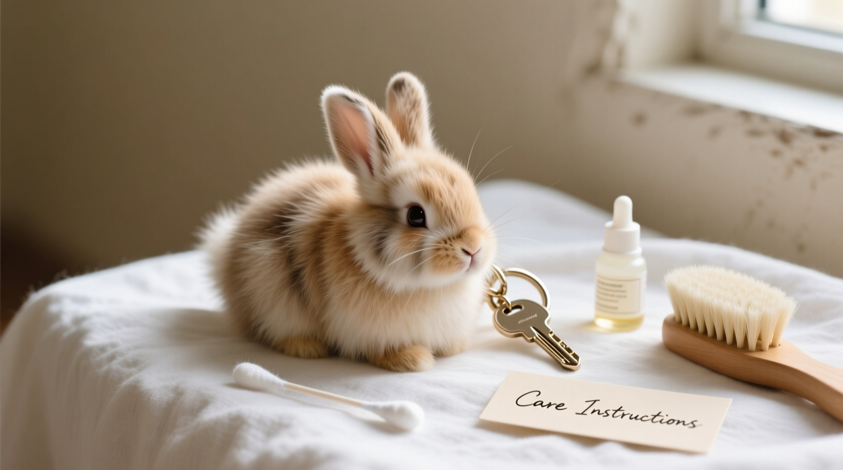 how to gently clean and care for your real rabbit fur pompom keychain at home