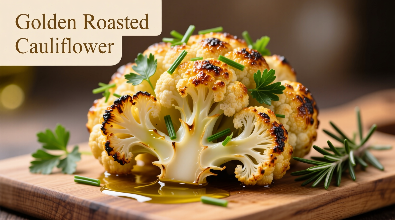 Golden roasted cauliflower with fresh herbs