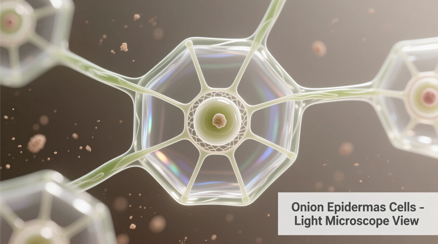 Onion epidermis cells under light microscope