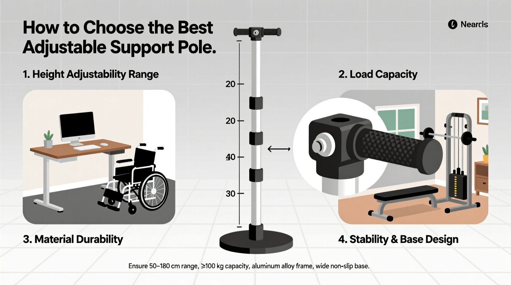 adjustable support pole