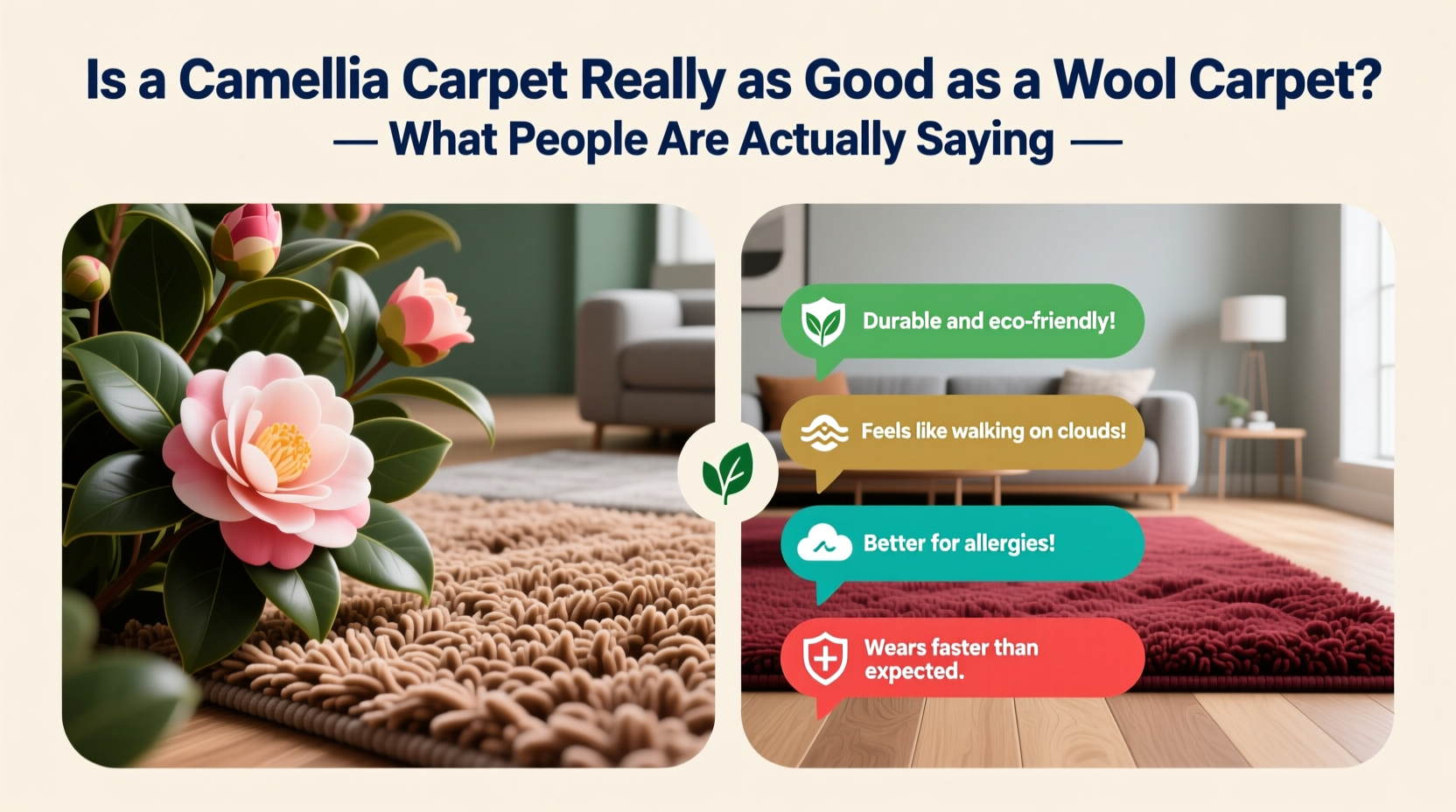 is a camellia carpet really as good as a wool carpet what people are actually saying