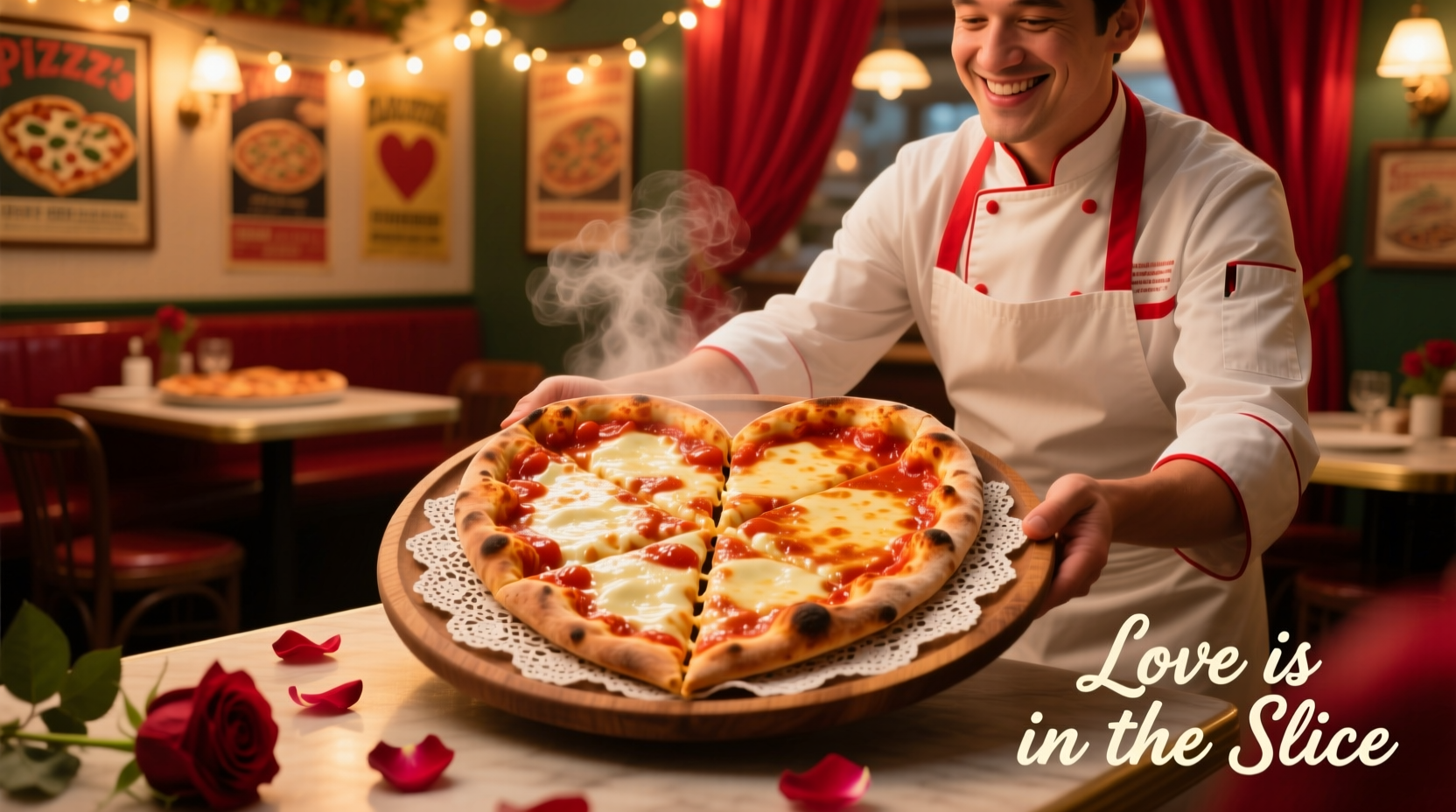 who does heart shaped pizza on valentines day