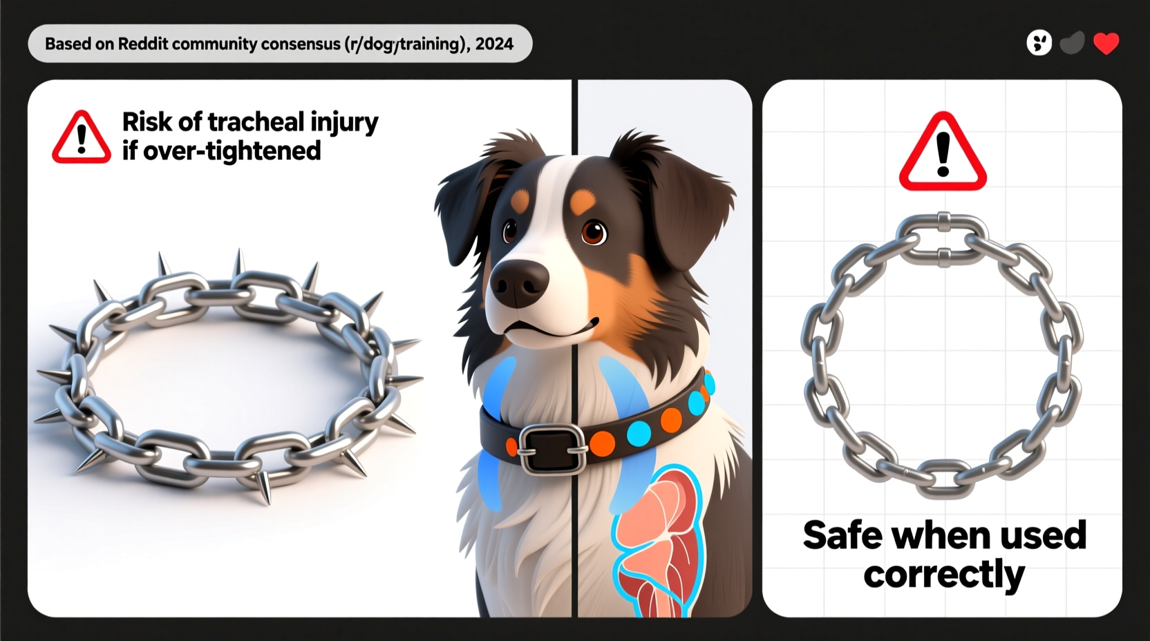 prong collar vs choke chain which is safer for my dog according to reddit