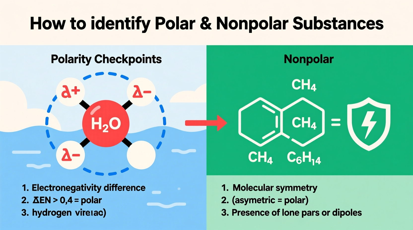 how to easily identify polar and nonpolar substances a step by step guide
