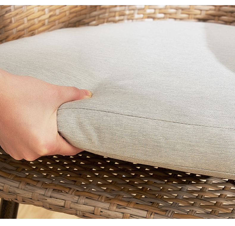 Outdoor balcony small table and chair leisure tea table combination back cane chair three sets of courtyard