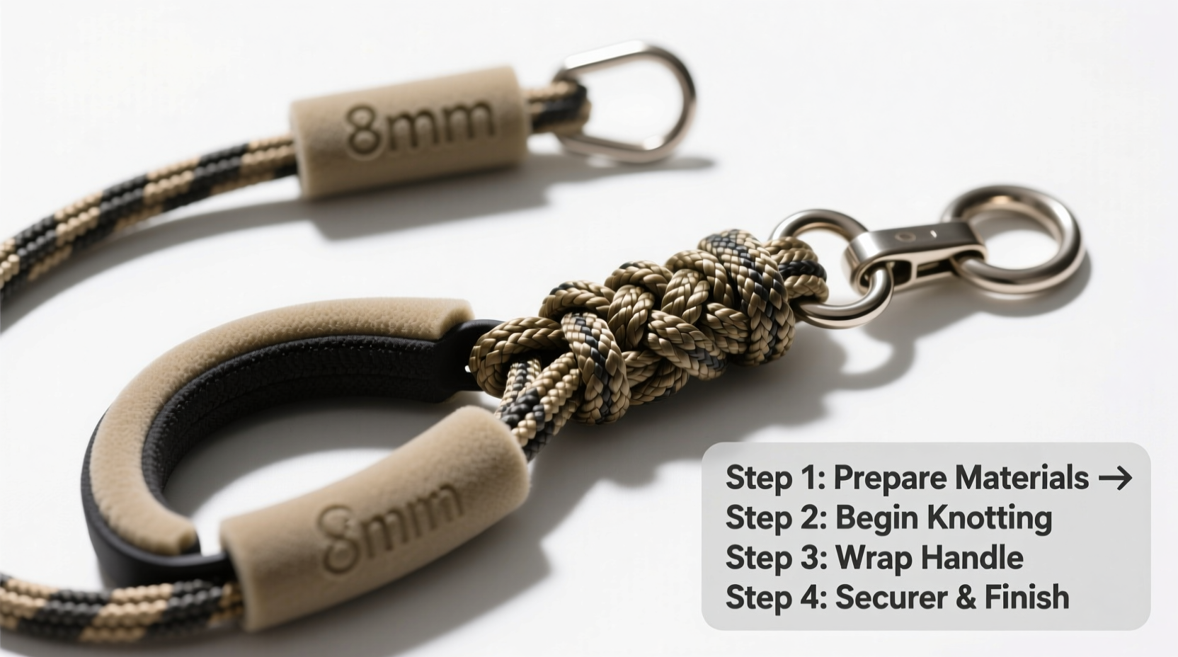 step by step guide to crafting a durable paracord dog leash with a comfortable handle