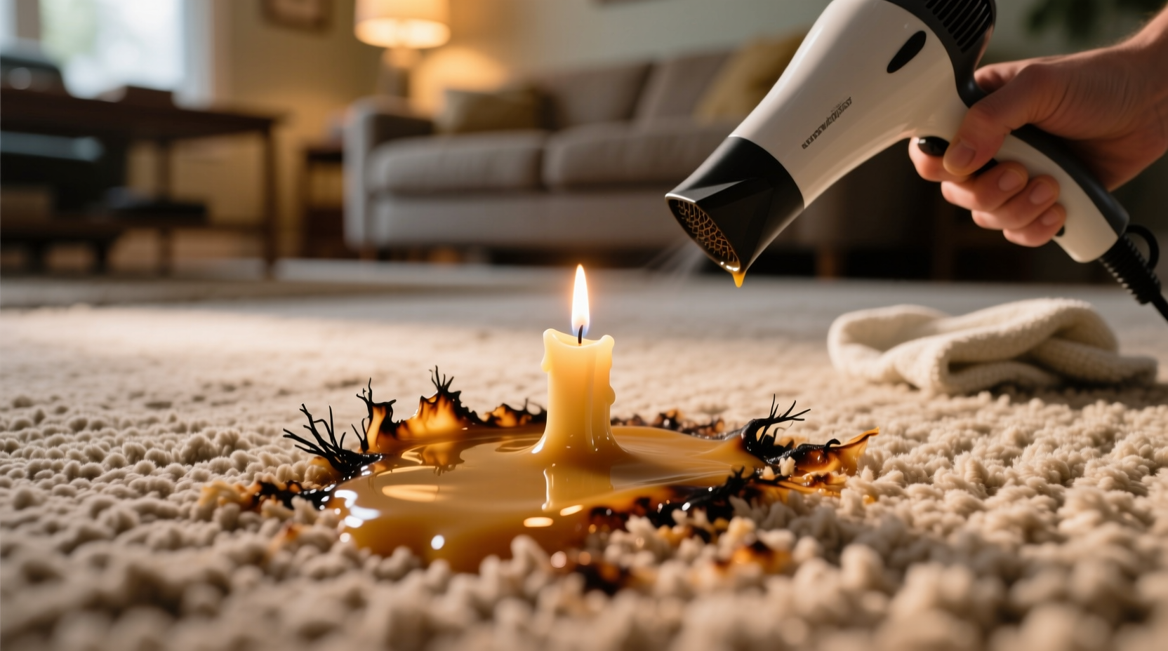 how to get candle wax out of carpet