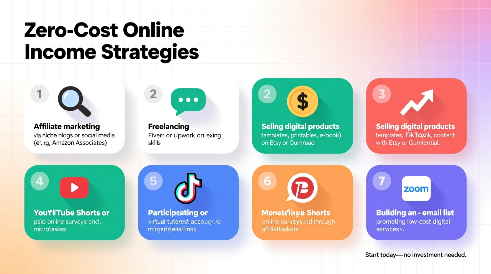 creative strategies to make money online without any initial investment