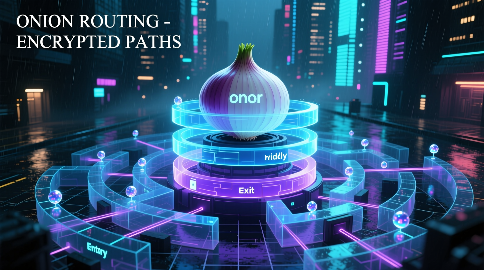 Conceptual illustration of Tor network layers