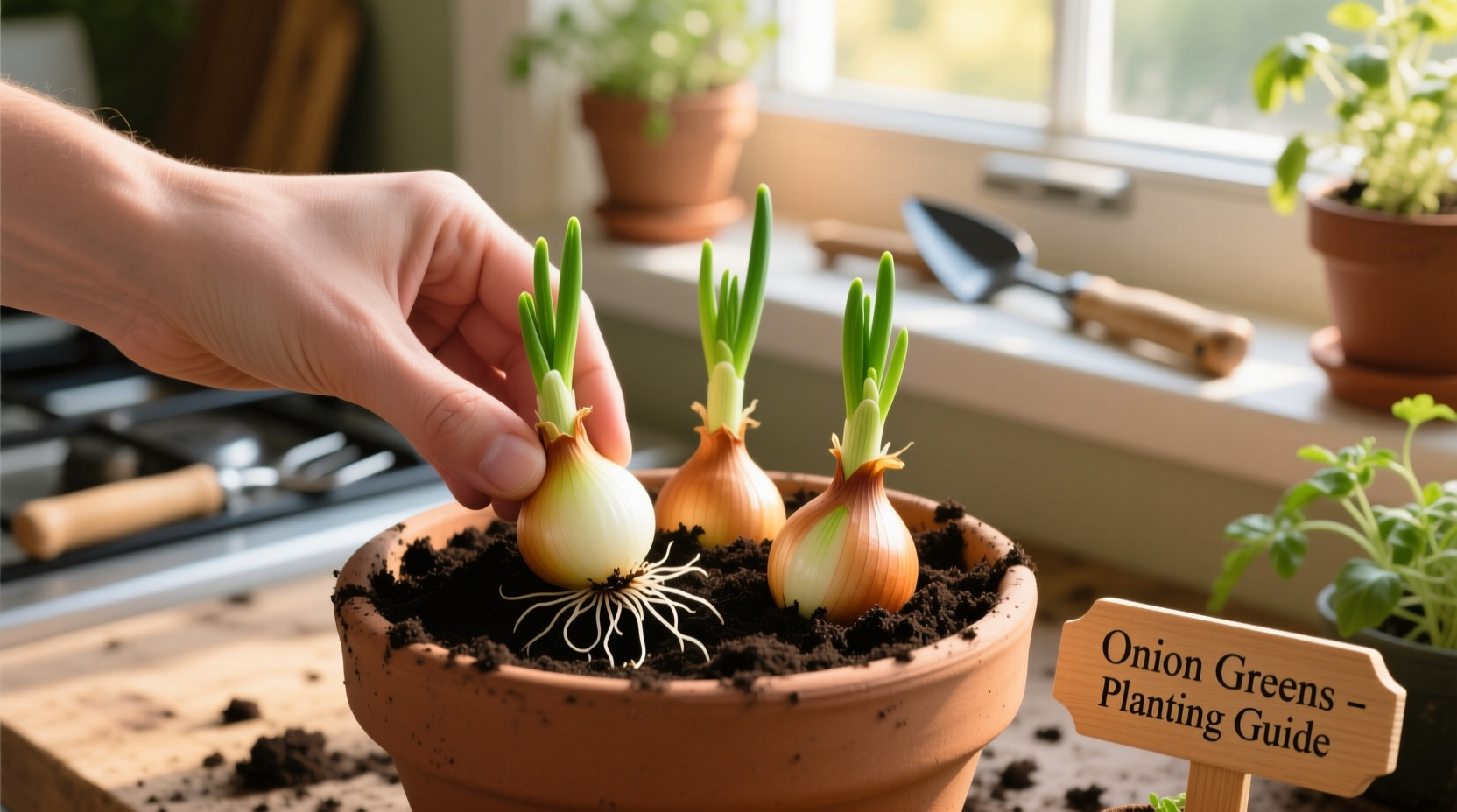 how to plant sprouted onion