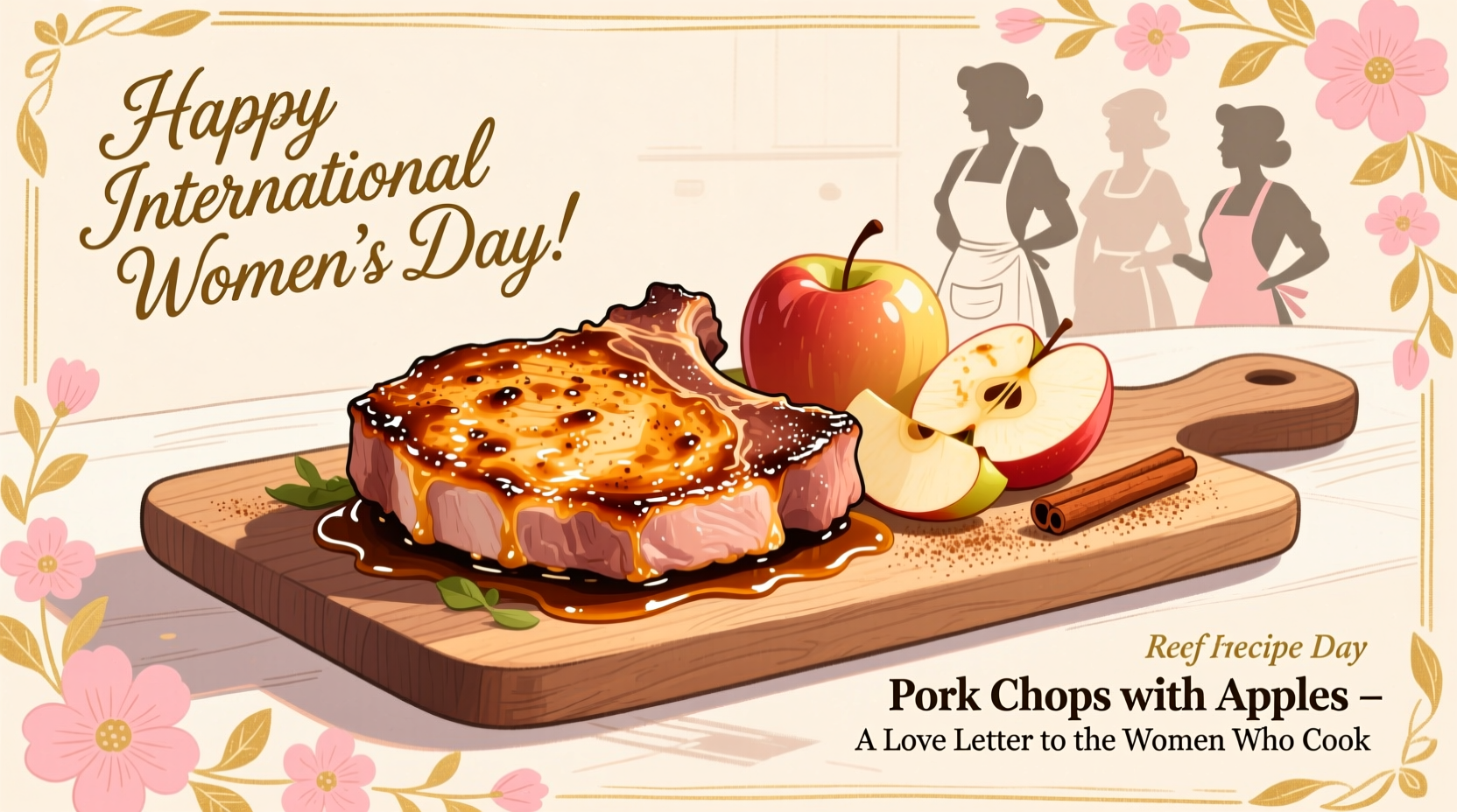 womens day pork chops with apples