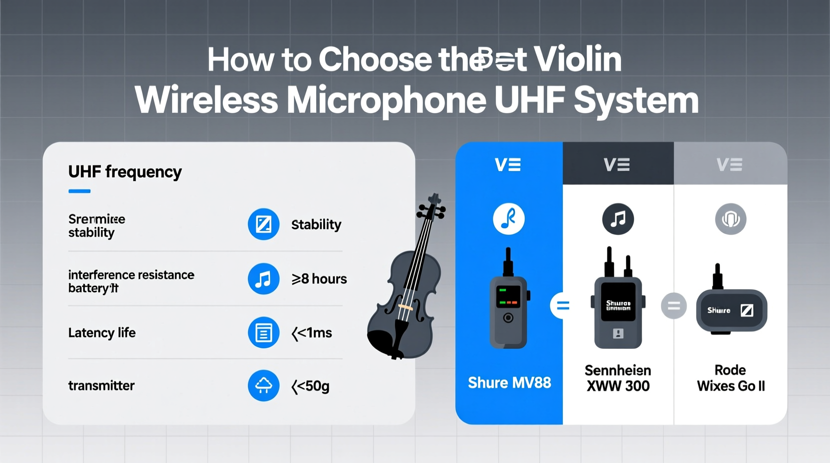 violin wireless microphone uhf