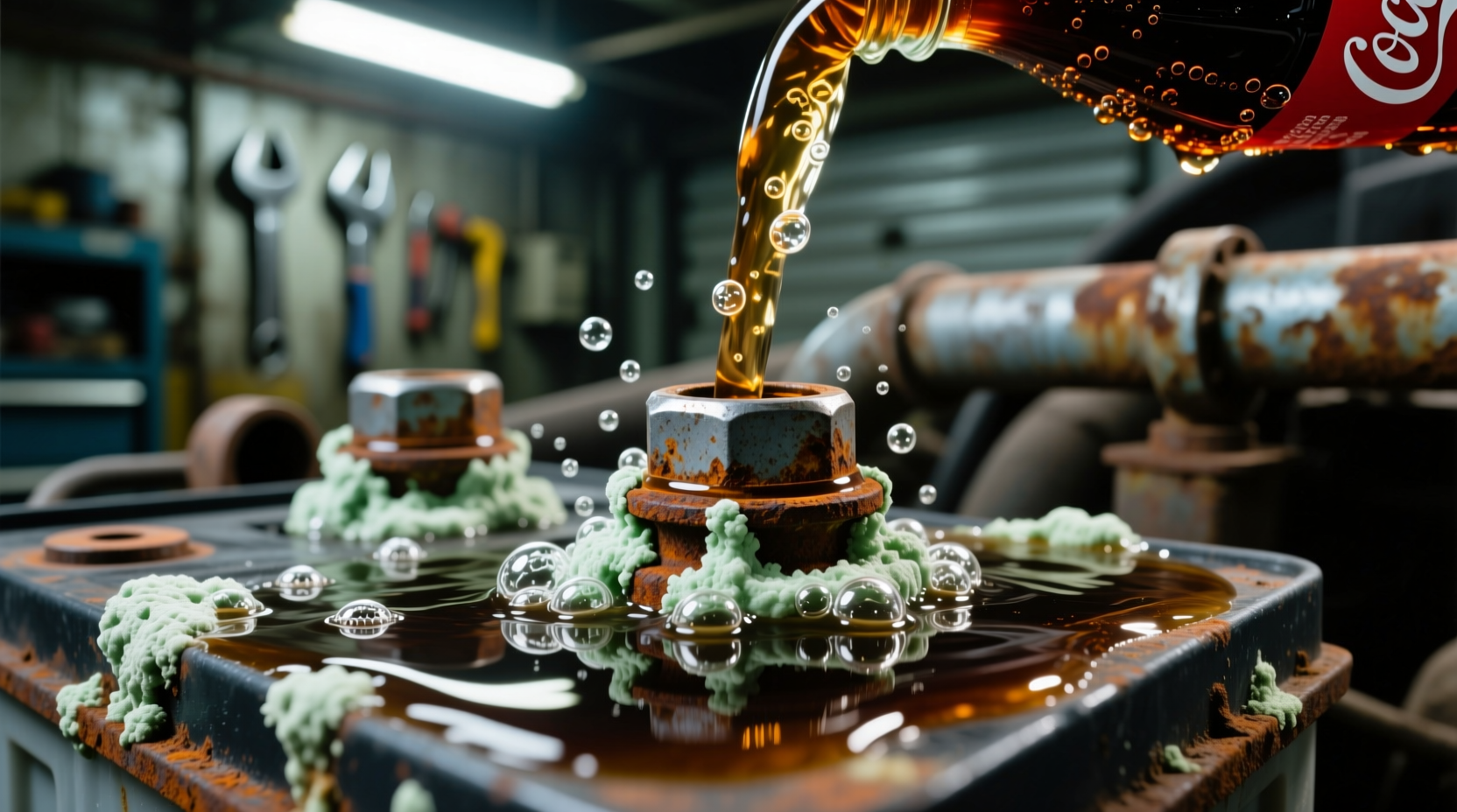 clean corroded car battery terminals with coca cola
