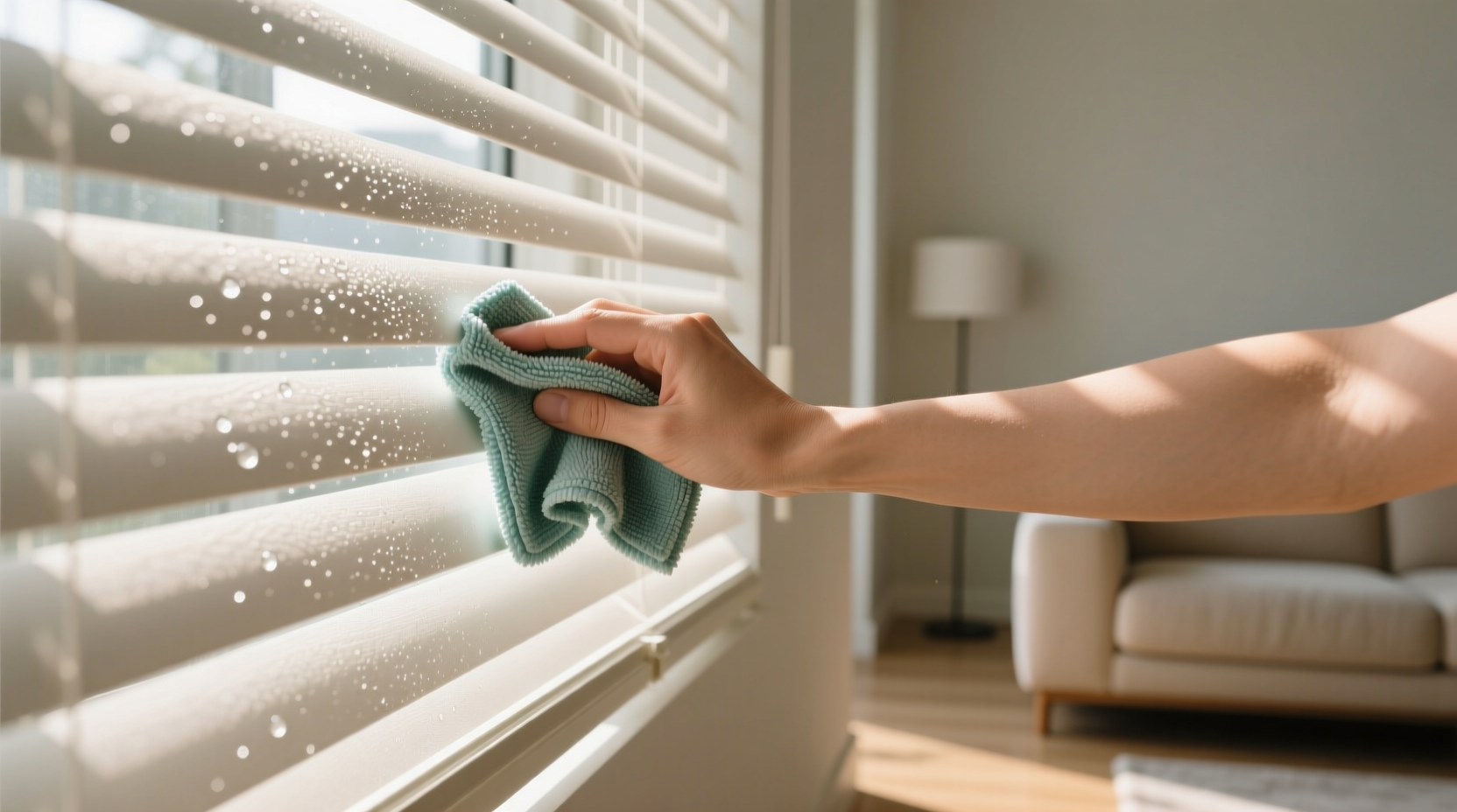 how to clean fabric blinds