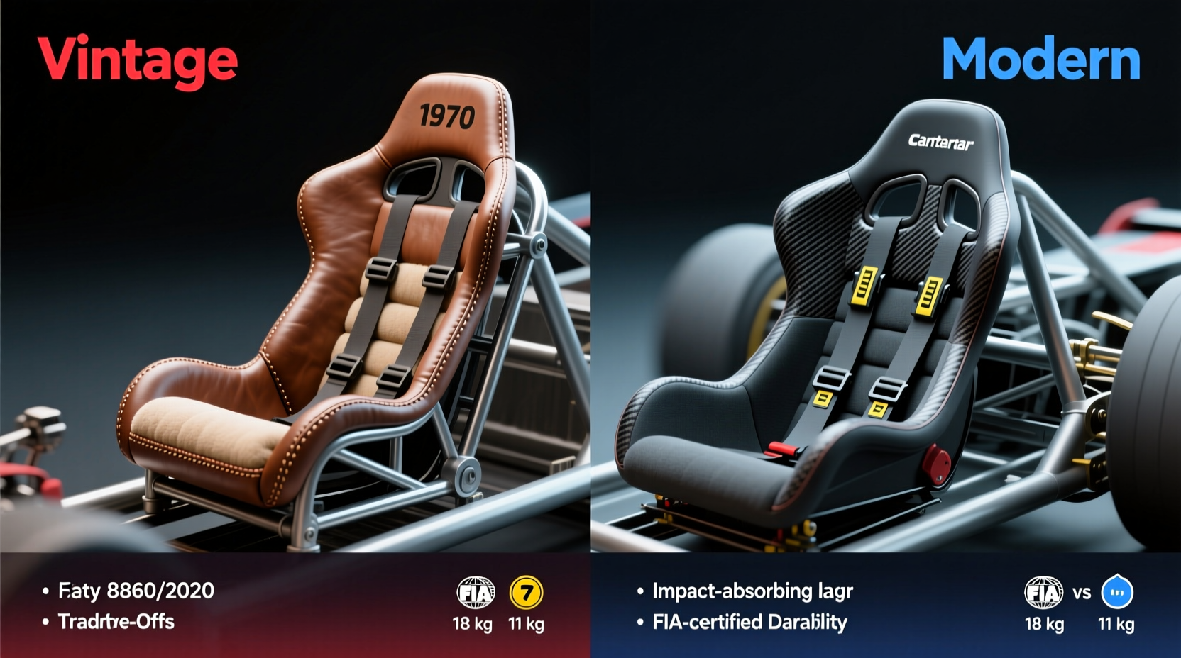 vintage vs modern racing seat