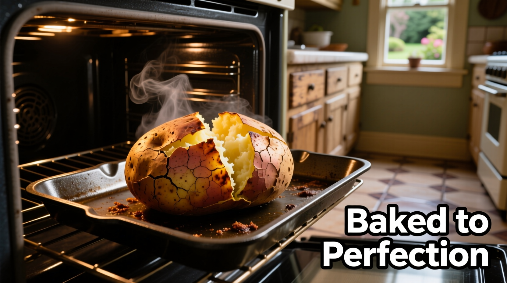 cooking a baked potato in a oven