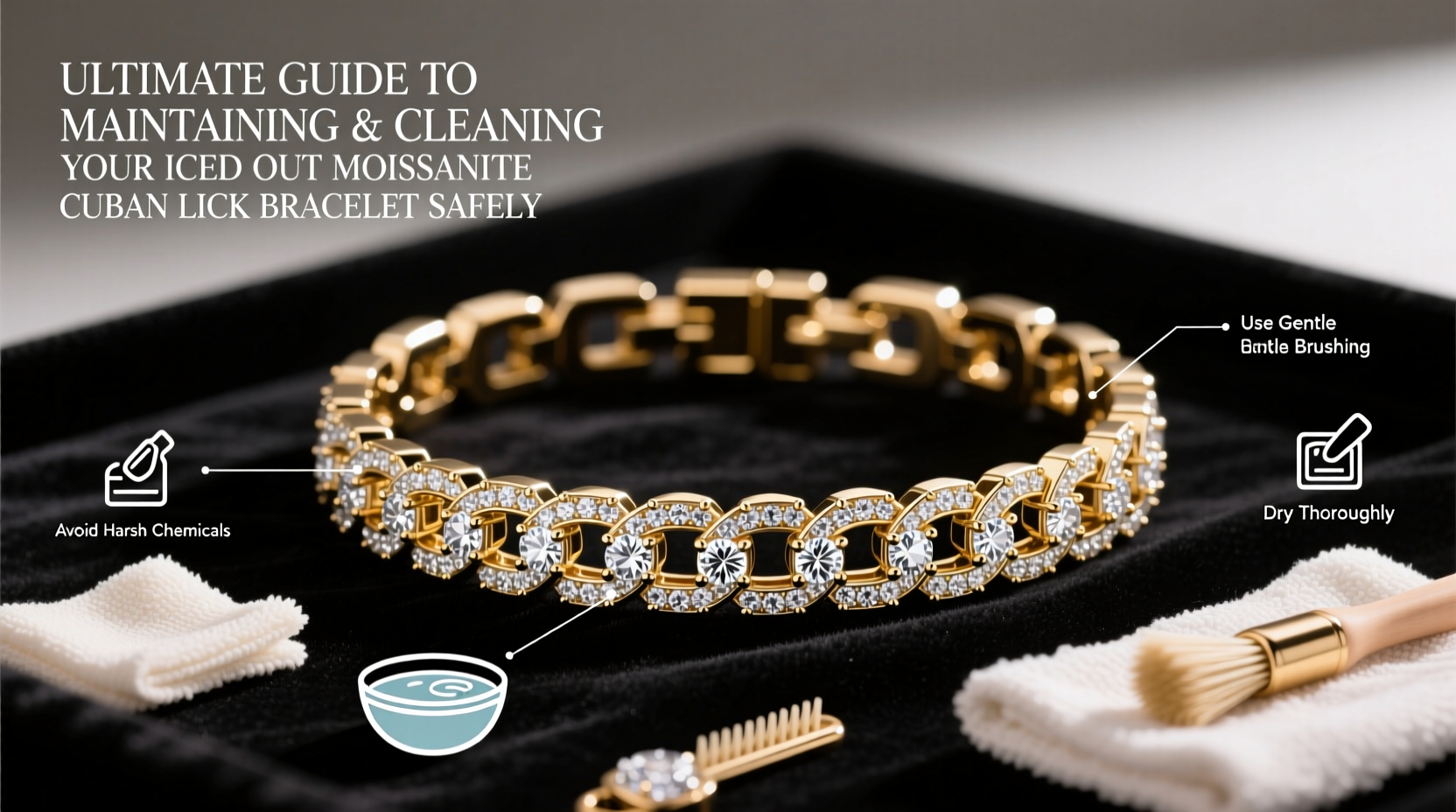 ultimate guide to maintaining and cleaning your iced out moissanite cuban link bracelet safely