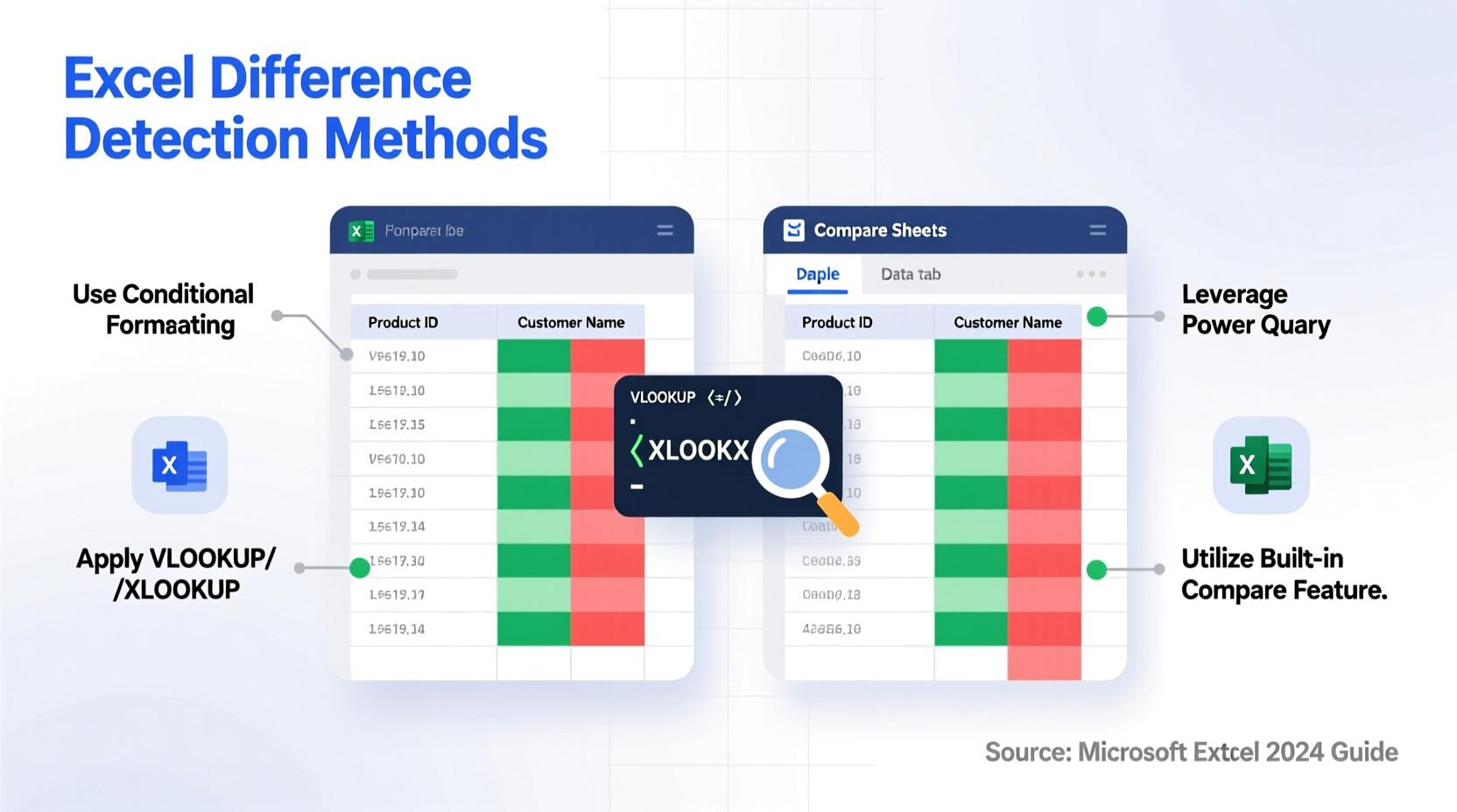 effective methods to identify differences when comparing two excel columns