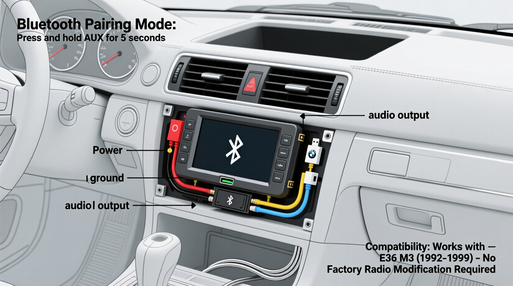 e36 m3 bluetooth headunit install