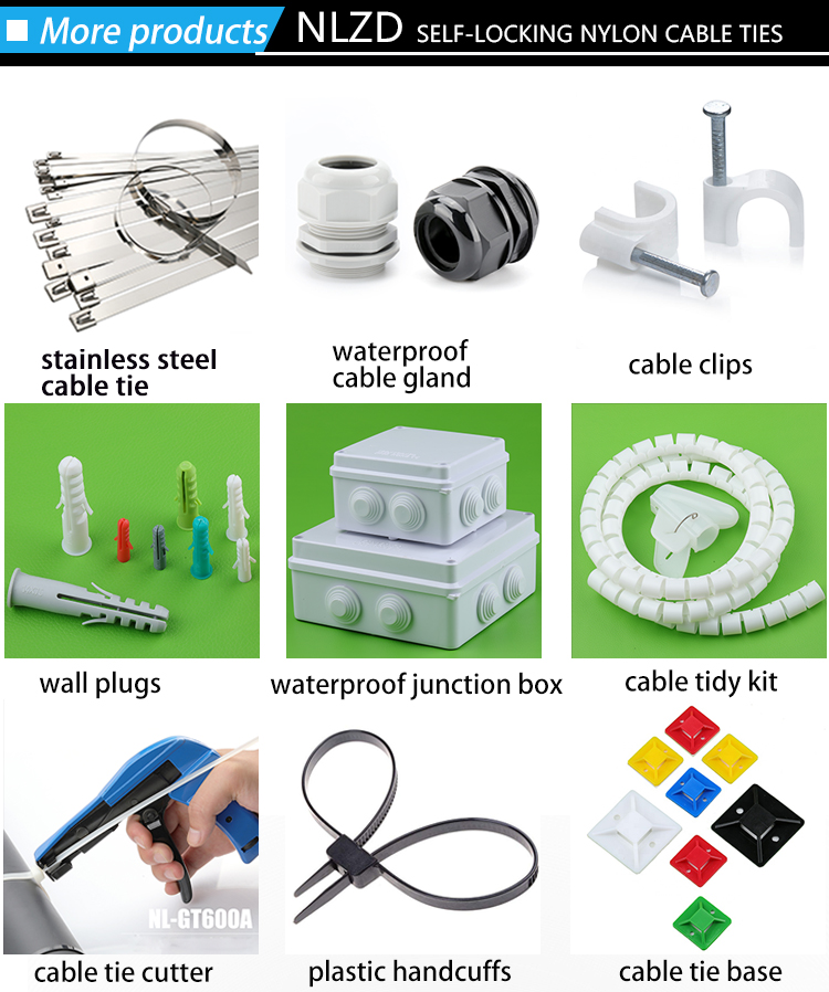 NLZD natural white color, High quality zip tie plastic tie strap Nylon Kabelbinder/