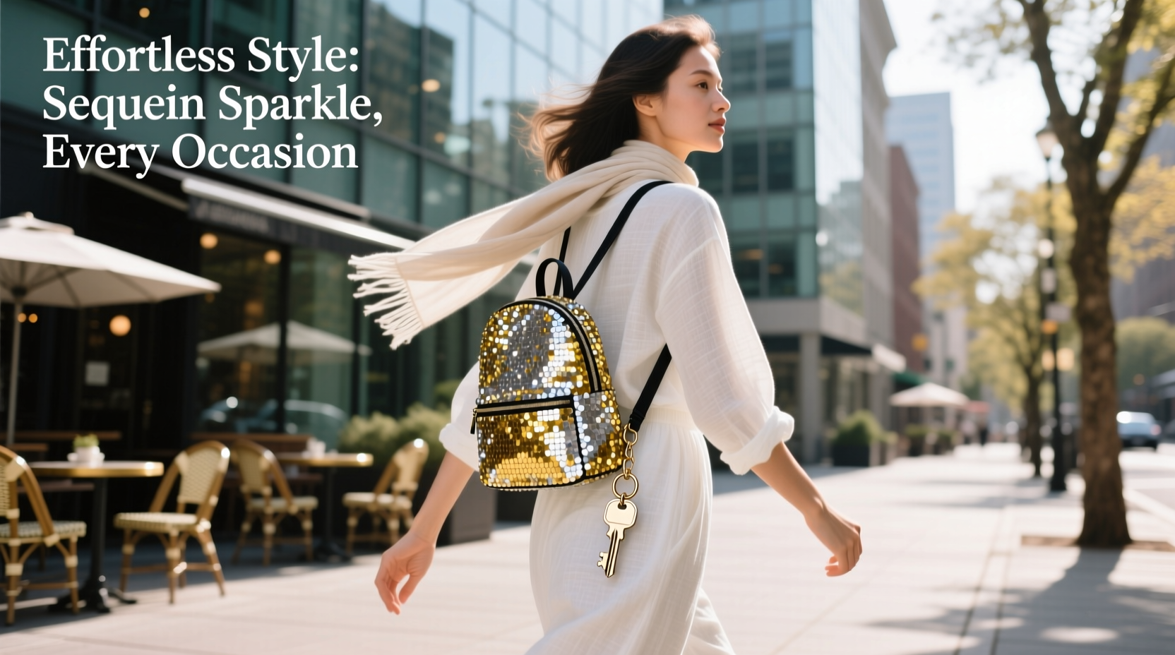effortless tips to style your backpack with a sparkling sequin keychain for every occasion