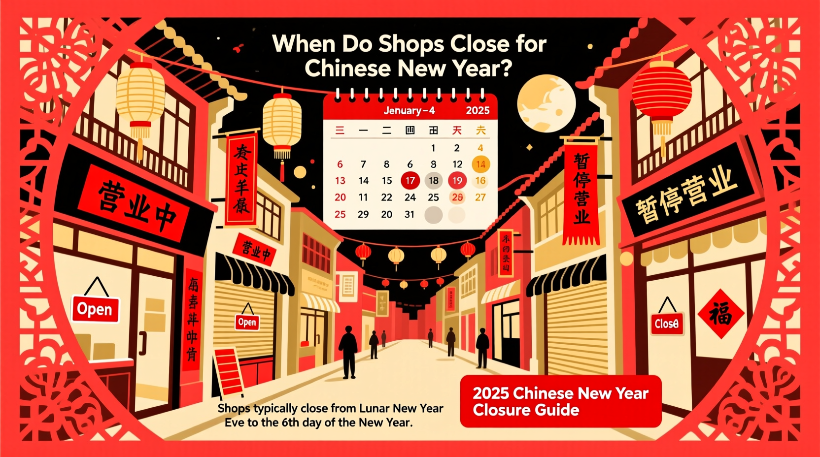 when do shops close for chinese new year