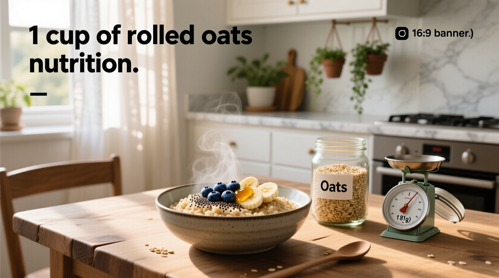 1 cup of rolled oats nutrition breakdown