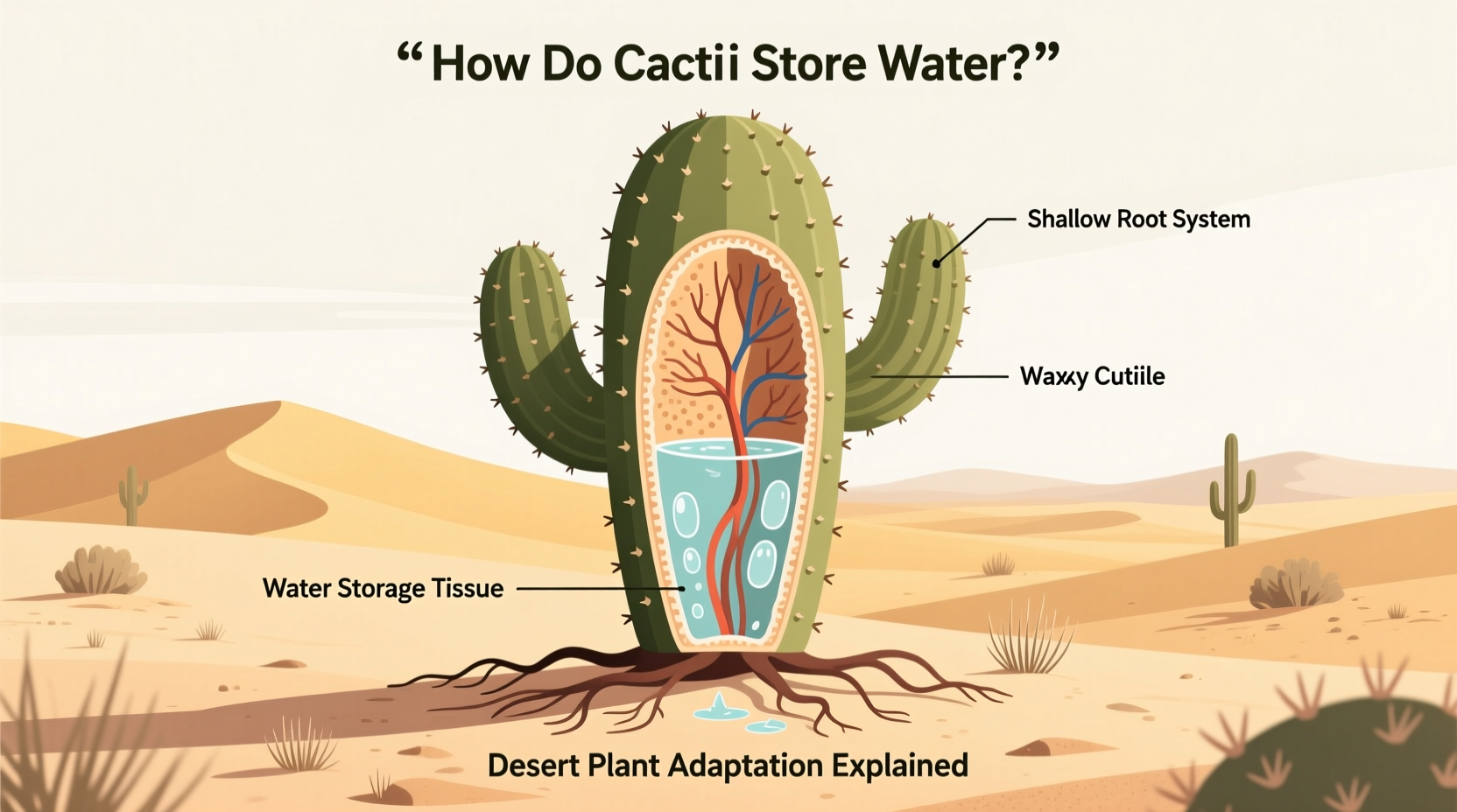 how do cactus store water