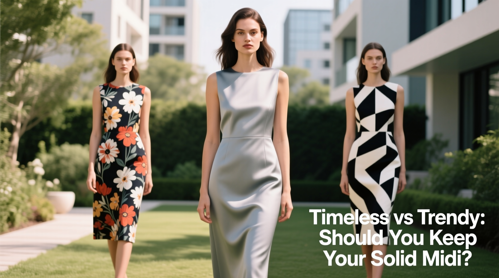 are printed midi dresses going out of style or should i ditch my solid color one