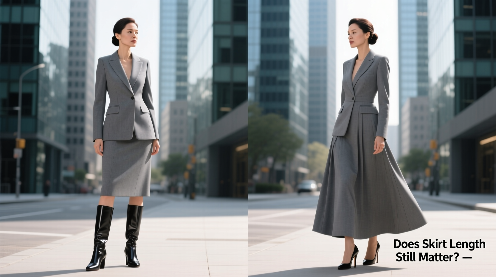 half skirt or full skirt suit does the skirt length even matter anymore