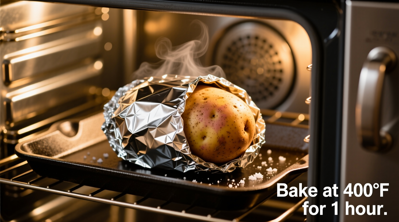 baking a potato in foil in the oven