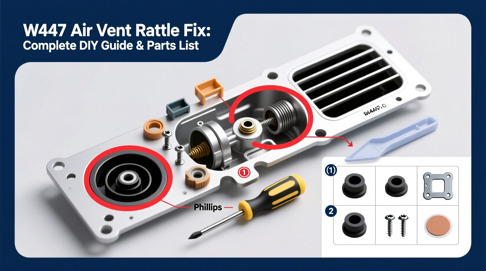 w447 air vent rattle fix