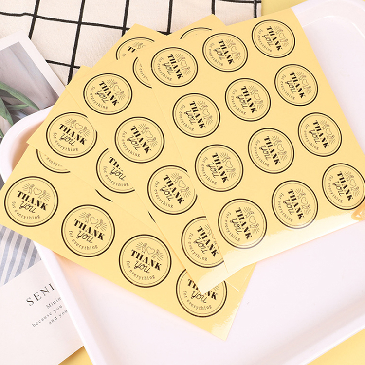 卡哇伊圆形透明包装标签密封贴纸,品牌名称徽标贴纸diy礼品多功能装饰